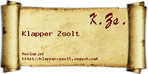 Klapper Zsolt névjegykártya